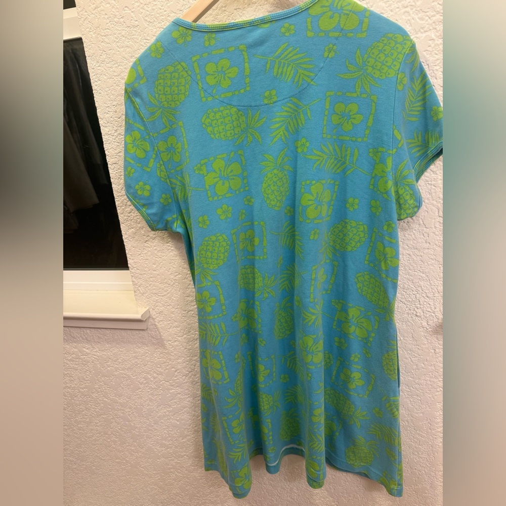 Calypso St. Barth Luxury Resort Wear Tropical Tunic Dress 💯% Cotton Size Large - Picture 7 of 11